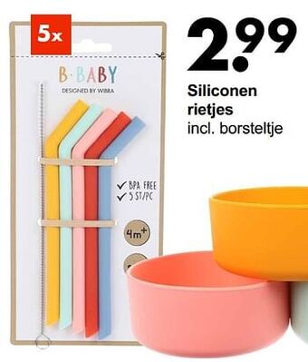 Wibra Siliconen rietjes aanbieding
