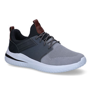 Skechers Delson 3.0 Cicada Grijze Sneakers promotie bij Torfs
