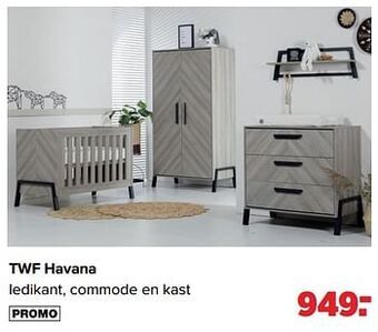 Baby-Dump Twf havana ledikant, commode en kast aanbieding