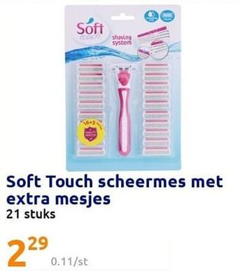 Action Soft touch scheermes met extra mesjes aanbieding