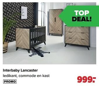 Baby-Dump Interbaby lancaster ledikant, commode en kast aanbieding