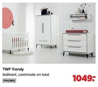Baby-Dump Twf trendy ledikant, commode en kast aanbieding