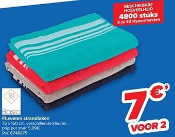 Carrefour Fluwelen strandlaken aanbieding