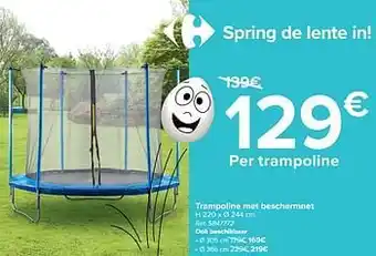 Carrefour Trampoline met beschermnet aanbieding