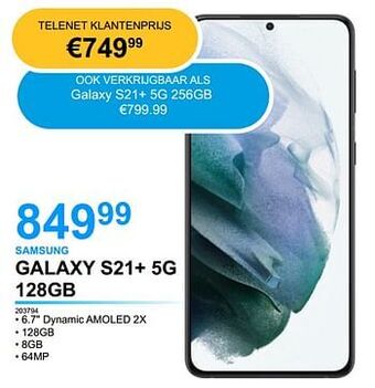 AUVA Samsung galaxy s21+ 5g 128gb aanbieding