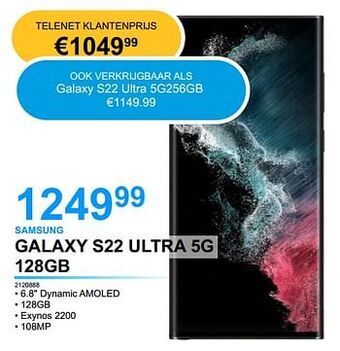 AUVA Samsung galaxy s22 ultra 5g 128gb aanbieding