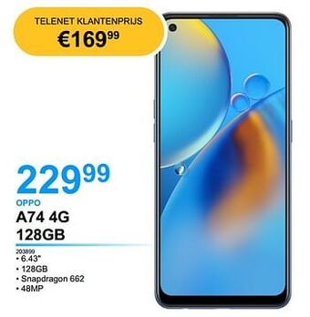 AUVA Oppo a74 4g 128gb aanbieding