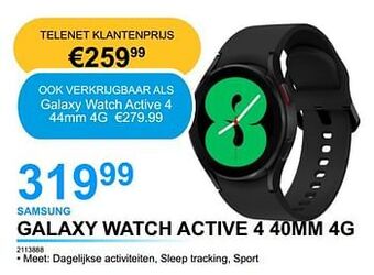 AUVA Samsung galaxy watch active 4 40mm 4g aanbieding