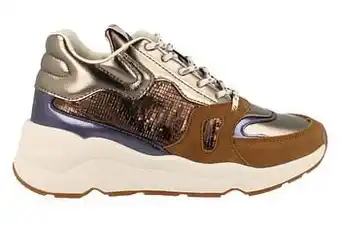 Berca Shoes Pepe Jeans Sneaker Laag Dames Harlow Space Chunky - Camel aanbieding