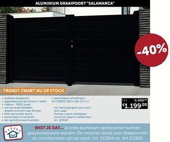 Zelfbouwmarkt Aluminium draaipoort salamanca aanbieding