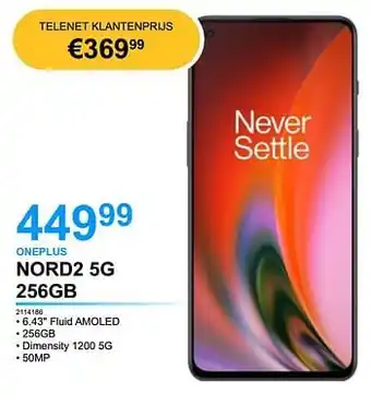 AUVA Oneplus nord2 5g 256gb aanbieding