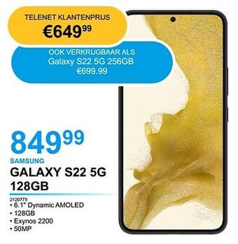 AUVA Samsung galaxy s22 5g 128gb aanbieding