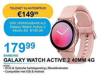 AUVA Samsung galaxy watch active 2 40mm 4g aanbieding