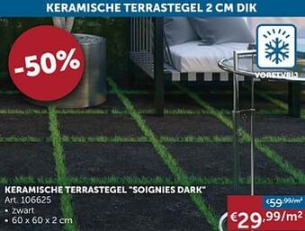 Zelfbouwmarkt Keramische terrastegel soignies dark aanbieding