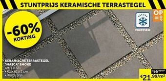 Zelfbouwmarkt Keramische terrastegel masca smoke aanbieding