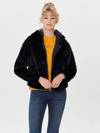 Berca Shoes Only Vest Only Nep Bont Jas Zeer Zacht - Zwart aanbieding