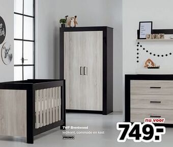 Baby-Dump Twf brentwood ledikant, commode en kast aanbieding