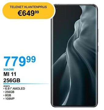 AUVA Xiaomi mi 11 256gb aanbieding