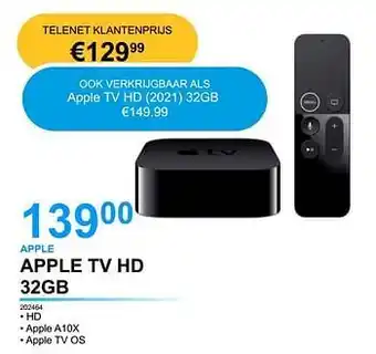 PCS Knokke Apple apple tv hd 32gb aanbieding