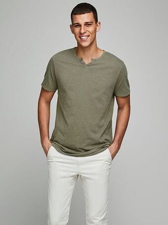 Berca Shoes Jack & Jones T- Shirts Split T-Shirt Noos Dusky Green - Groen aanbieding
