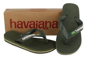 Havaianas Badslipper Jongens Brasil Logo Olive Green - Groen
