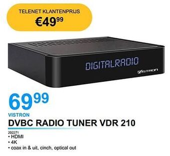 Vistron dvbc radio tuner vdr 210