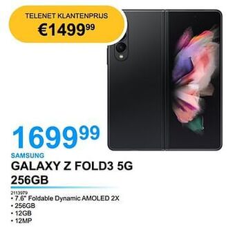 Elektro Van Assche Samsung galaxy z fold3 5g 256gb aanbieding