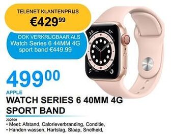 Elektro Van Assche Apple watch series 6 40mm 4g sport band aanbieding