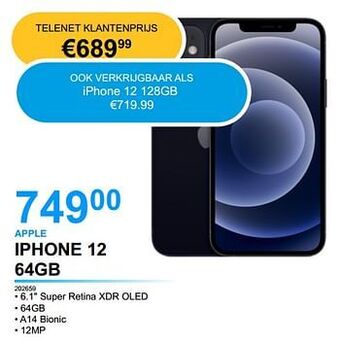 Elektro Van Assche Apple iphone 12 64gb aanbieding