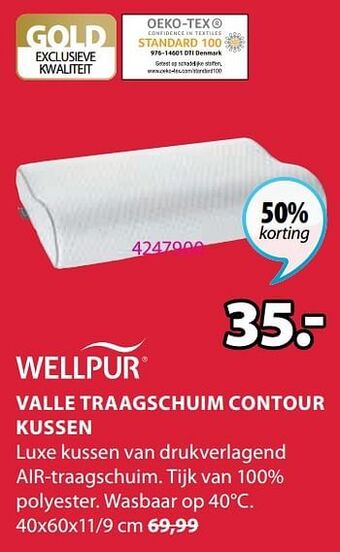Jysk Valle traagschuim contour kussen aanbieding