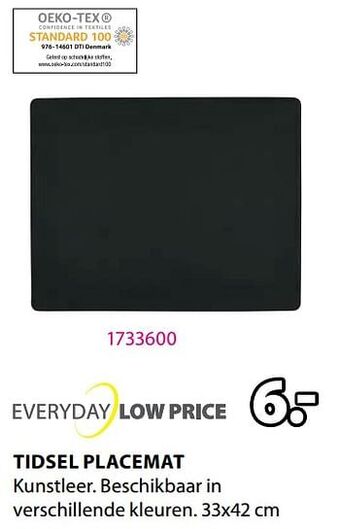 Jysk Tidsel placemat aanbieding