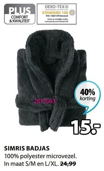 Jysk Simris badjas aanbieding