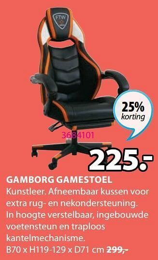 Jysk Gamborg gamestoel aanbieding