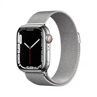 AUVA Apple Watch Series 7 41mm Cellular - Roestvrij Staal Zilver - Milanese Band Zilver aanbieding