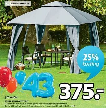 Jysk Sankt hans partytent aanbieding