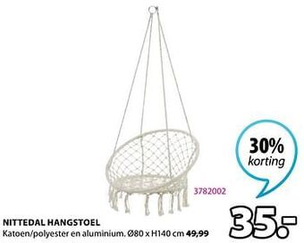 Jysk Nittedal hangstoel aanbieding