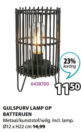 Jysk Gulspurv lamp op batterijen aanbieding