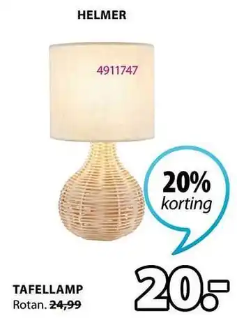 Jysk Tafellamp helmer aanbieding