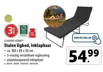 Lidl Stalen Ligbed, Inklapbaar aanbieding