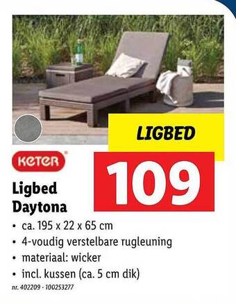 Lidl Ligbed Daytona aanbieding
