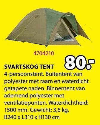 Jysk Svartskog tent aanbieding