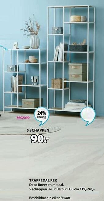 Jysk Trappedal rek 5 schappen aanbieding
