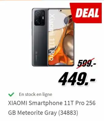 MediaMarkt Xiaomi Smartphone 11T Pro 256 GB Meteorite Gray (34883) aanbieding
