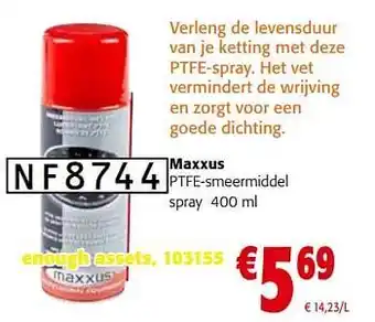 Maxxus ptfe-smeermiddel spray