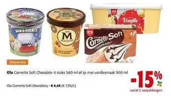 Colruyt Ola cornetto soft chocolatey aanbieding
