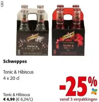 Colruyt Schweppes tonic + hibiscus aanbieding