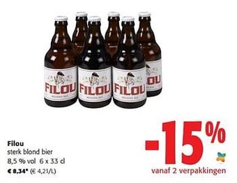 Colruyt Filou sterk blond bier aanbieding