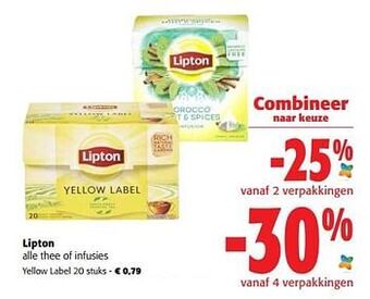 Colruyt Lipton yellow label aanbieding
