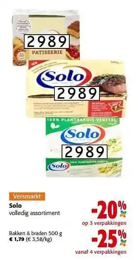 Colruyt Solo bakken + braden aanbieding