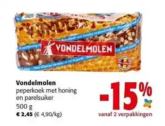 Colruyt Vondelmolen peperkoek met honing en parelsuiker aanbieding